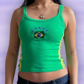 Y2k Five-star Brazil Crop Top Summer Women Aesthetics Baby Tees Gothic Emo Girl Vintage Letter Print Casual Short Sleeve T-shirt