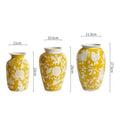 Ceramic Vase Chinese-style Retro Bottle Yellow Blue and White Porcelain Flowerpot Flower Vase Home Decoration Accessories