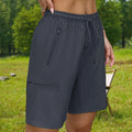 Women's Hiking Cargo Shorts with Zip Pockets Adjustable Drawstring Lightweight Summer Shorts for Travel Golf Camping Casual Wear