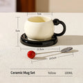 OANKR Ceramic Tea Coffee Cup Set, 180ml Coffee Mug with Saucer and Stainless Steel Spoon for Latte, Cappuccino, Americano Gift