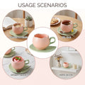 Ceramic Coffee Cup And Saucer Set Tulip Shape Japanese Style Design TeaCup set Drinkware Kitchen,Dining & Bar Coffeeware