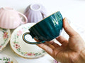 Bone China Coffee Cup Saucer Spoon Set Flower Tea Cups Set European Porcelain Cup and Saucer For Coffee Ceramic Cups Mugs Gift