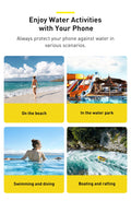Baseus Waterproof Phone Case Under 7.2 inches For iPhone 12 Pro Max Swim Case IPX8 Universal Cover For Huawei Xiaomi Samsung