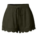 Shorts For Women Ruffle Hem Casual Shorts Plus Size Drawstring  Lace Shorts
