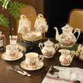 Beautiful ceramic cups with floral patterns, coffee cups, tea sets, water cups. Suitable for family use or afternoon tea.