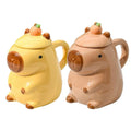 Christmas Mug Ceramic Coffee Mug Tea Mug Novelty Capybara Mug Christmas Gift Cute Milk Coffee Cup Funny Tea Cup with Lid