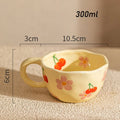 JUSTINLAU 300ml Cute Coffee Mug Ceramics Handmade Irregular Tea Cups Breakfast Milk Cup Home Desktop Cup Creative Tableware Gift