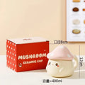 Mushroom Ceramic Mug with Lid Creative Couple's Cup Latte Mug Milk Cup Oat Cup Breakfast Cups Home Drinking Cups Tea Cups