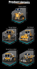 Digital display 5-in-1 transformable robot model assembly, remote control robot building blocks toy, children's toy gift