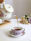 Bone China Coffee Cup Saucer Spoon Set Flower Tea Cups Set European Porcelain Cup and Saucer For Coffee Ceramic Cups Mugs Gift