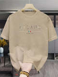 Summer men's casual loose pattern printed sports comfortable round neck short sleeved T-shirt top