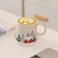 Christmas Snow House Ceramic Coffee Mug, 12oz Winter Village Coffee Cup, Cute Holiday Mug for Christmas Gift