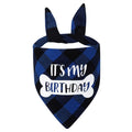 Dog Birthday Bandana Plaid Triangle Scarf IT'S MY BIRTHDAY Pet Birthday Outfit for Small Medium Large Dogs Puppy Birthday Party