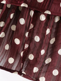 KONDALA Chic Summer Elegant Brown Woman Blouse Polka Dot Fashion 2026 O-Neck Vintage Sleeveless Shirt Teacher Loose Mujer Vest