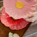 Multifunctional American Style Ceramic Flower Plate Light Luxury Modern Dining Plates Household Soup Bowls Kitchen