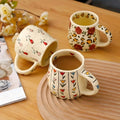 1PC 350ml Handmade Unique Design Ceramic Mug, Coffee Mug for Tea, Coffee, Milk, Juice in Kitchen, Dining Room, Living Room