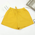 2026 New Women Cotton Linen Shorts Summer Casual Solid with Pockets Wide Leg Shorts Fashion All-match Loose Sport Short Pants