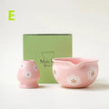 1/2Pcs Ceramic Matcha Bowl,Sakura Japanese Style Matcha Bowl Artistic Ceramic Tea Ceremony Bowl Salad Bowl For Matcha