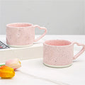 Korean Style ins Ceramics Cup 300ML Pink Love shape handle Coffee Mug Breakfast milk oatmeal cup Water  cup Valentine's Day Gift