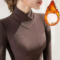 Autumn Winter New Semi High Neck V-neck Women's T-shirt Fleece Wearing Inside Women's Thermal Underwear Women Clothing