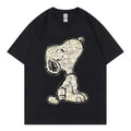 Snoopy Cartoon Anime Women T-shirt Summer Short Sleeve White 100% Cotton Men Tee Shirts Tops 2026 New Fashion Couple Clothing