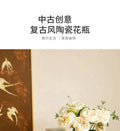 Ceramic Vase Chinese-style Retro Bottle Yellow Blue and White Porcelain Flowerpot Flower Vase Home Decoration Accessories