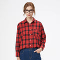 2025 New Cotton Plaid Shirts Women Casual Loose Fine Tops And Blouses Ladies Office Long Sleeve Checkered Shirt Clothes