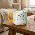 Drinkware 3D Embossed Ceramic Mug Cartoon Hand Painted Milk Mug Cat Pattern 500ml Coffee Cup Home Use