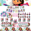 New Gabby Cat Birthday Party Decorations Gabbys Dollhouse Cup Plate Balloons Happy Banner Supplies for Kids Favors Girl Gifts