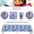 New Gabby Cat Birthday Party Decorations Gabbys Dollhouse Cup Plate Balloons Happy Banner Supplies for Kids Favors Girl Gifts