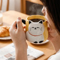 Drinkware 3D Embossed Ceramic Mug Cartoon Hand Painted Milk Mug Cat Pattern 500ml Coffee Cup Home Use