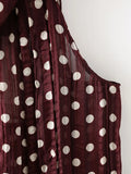 KONDALA Chic Summer Elegant Brown Woman Blouse Polka Dot Fashion 2026 O-Neck Vintage Sleeveless Shirt Teacher Loose Mujer Vest