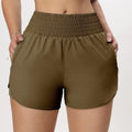 Women High Waisted Athletic Shorts Running Shorts with Zipper Pockets Elastic Workout Shorts for Yoga Breathable Sports Shorts