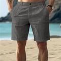 2026 New Men's Cotton Linen shorts Pants Male Summer Breathable Solid Color Linen Trousers Fitness Streetwear S-4XL