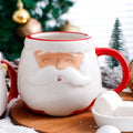 Santa 3D Hand-Painted Ceramic Mug with Handgrip Coffee Milk Tea Perfect Gift Christmas Holiday Gift Box Cartoon Creative