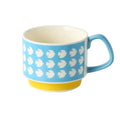 YWDL Japanese Flower Coffee Mug Set Retro Ceramic Milk Oats Mug Office Water Handgrip Cup Kitchen Party Drinkware Set 300ml