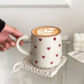 Heart-Shaped Ceramic Mug, Cute Little Heart Ceramic Mug, Coffee Cup, Drinking Cup, Suitable for Home Use, Afternoon Tea, Office Use, Latte Art in Coffee Shops, Souvenirs, Valentine's Day Gifts, Birthday Gifts
