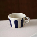 Exquisite Nordic Geometric Striped Ceramic Coffee Mug - Hand-Painted 10.5oz