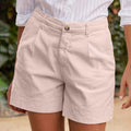 Cotton Linen Solid Shorts For Women Button High Waist Summer Loose Casual Pockets Shorts Female Pants Women Clothing