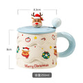Cartoon Christmas high appearance level Mark ceramic water cup lid spoon cute gift box birthday creative souvenir