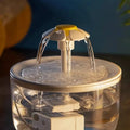 Electric Automatic Cat Water Fountain Transparent Flower Nozzle Cat Water Dispenser Mute Operation Water Filter