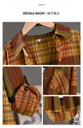 Checkered Shirt Woman Women's Buttoned Shirts Linen Blouses Woman Long Sleeve Shirts for Women Women's Vintage Blouse Elegant