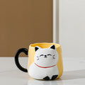 Drinkware 3D Embossed Ceramic Mug Cartoon Hand Painted Milk Mug Cat Pattern 500ml Coffee Cup Home Use