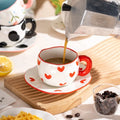 300ML Cute Hand Pinched Irregular Ceramic mug Flower Heart Pattern Coffee Cup Breakfast Milk tea cups Gift For Kids Girls