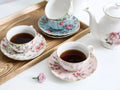 Bone China Coffee Cup Saucer Spoon Set Flower Tea Cups Set European Porcelain Cup and Saucer For Coffee Ceramic Cups Mugs Gift
