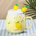 Cute Design With Lid Strawberry Mug Pink Color 450ML Capacity Coffee Mug Heart Art Easy To Clean Porcelain Mug Office Use