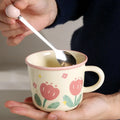 Ceramic Mugs for Milk Coffee Breakfast Ins-Style with Unique Flower Pattern Creative Cups as Perfect Gifts Dormitory Use New