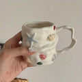 1pc 300ml/10oz Creative Shell Pattern Ceramic Coffee Mug, Hand-painted Ceramic Tea Cup Matcha Cup, Beautiful Pattern Couple Cup,