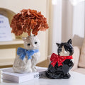 Cute Cat Ceramic Vase Art Flower Detector Creative Ornaments Light Luxury Ceramic Vase Hydroponic Flower Arrangement Accessories