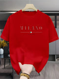 Summer men's casual loose pattern printed sports comfortable round neck short sleeved T-shirt top